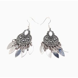 Paparazzi Galapagos Glamping Earrings Silver Filigree Chandelier